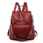 Mochila Feminina De Couro Rain