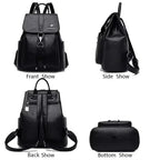 Mochila Feminina De Couro Rain