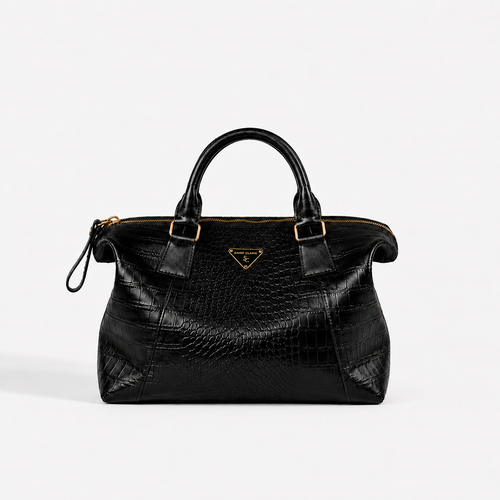 Bolsa Charlotte Grande de Couro Croco
