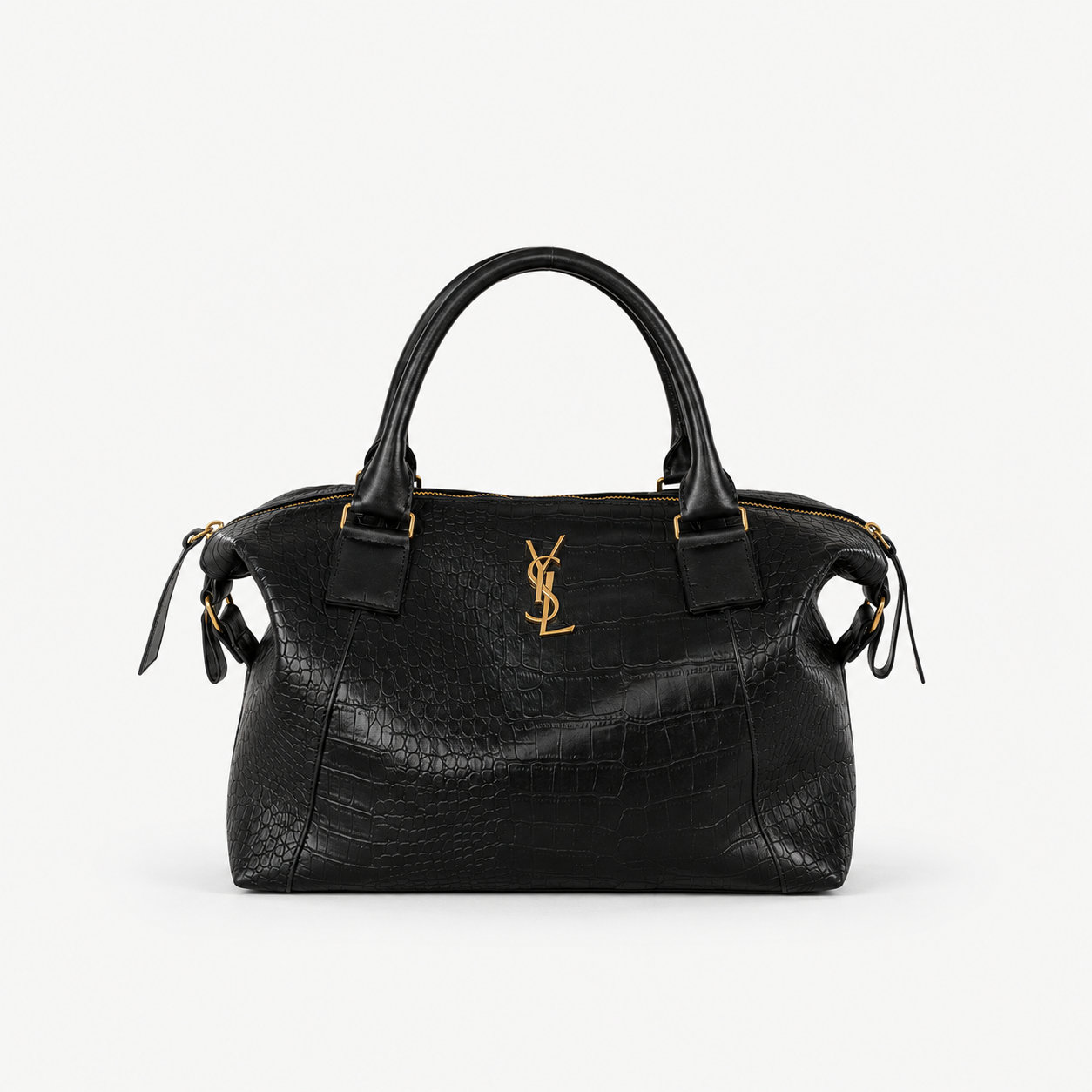 Bolsa Yves Saint Laurent Grande de Couro Croco