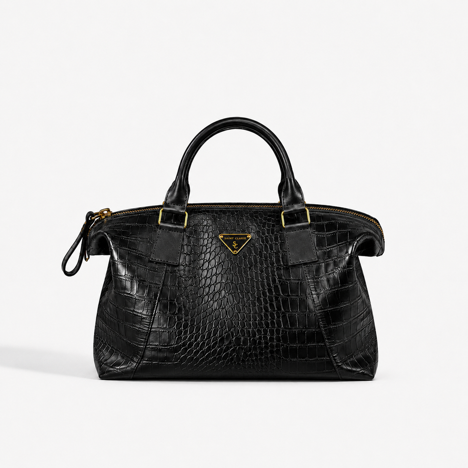 Bolsa Charlotte Grande de Couro Croco