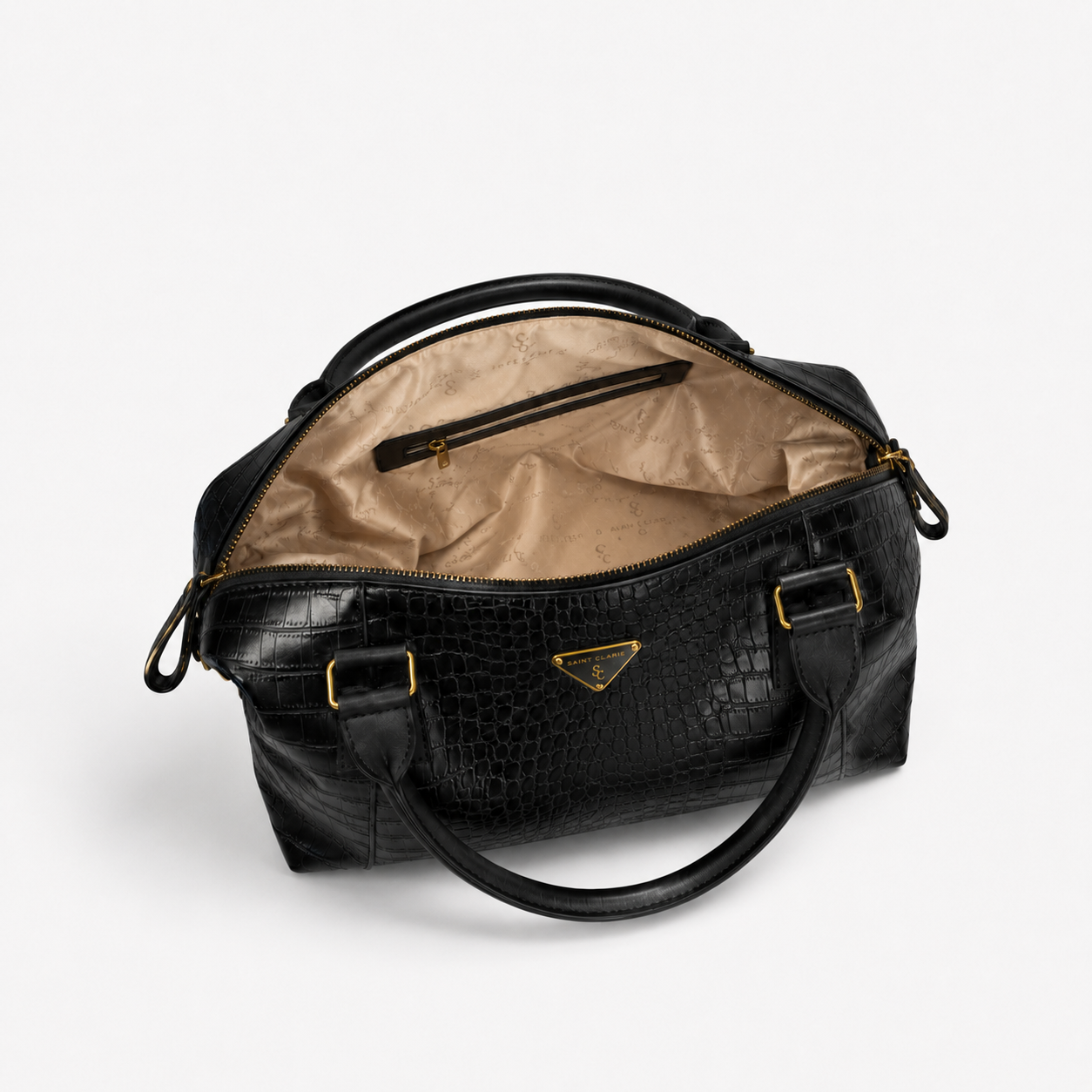 Bolsa Charlotte Grande de Couro Croco