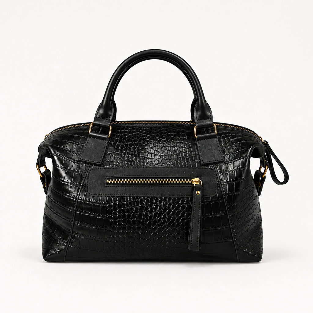 Bolsa Charlotte Grande de Couro Croco