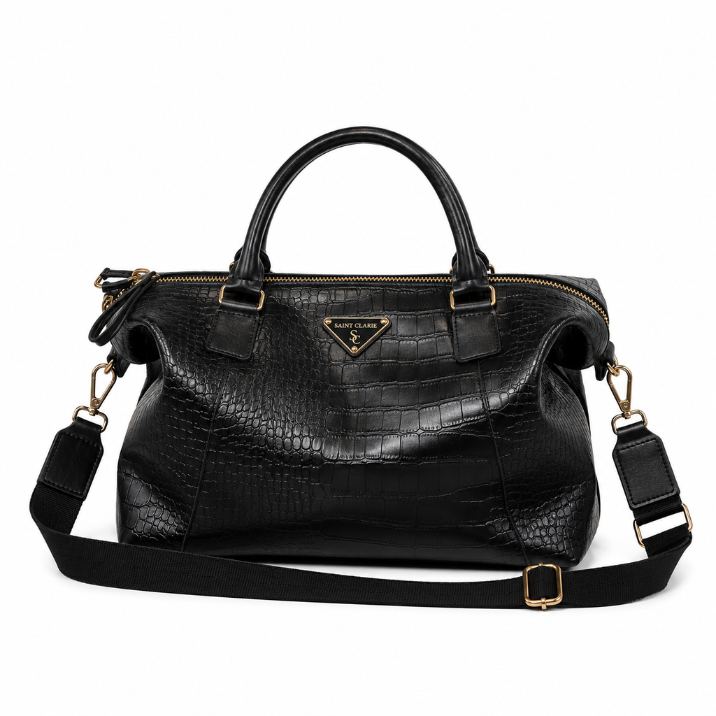 Bolsa Grande de Couro Croco Lauren