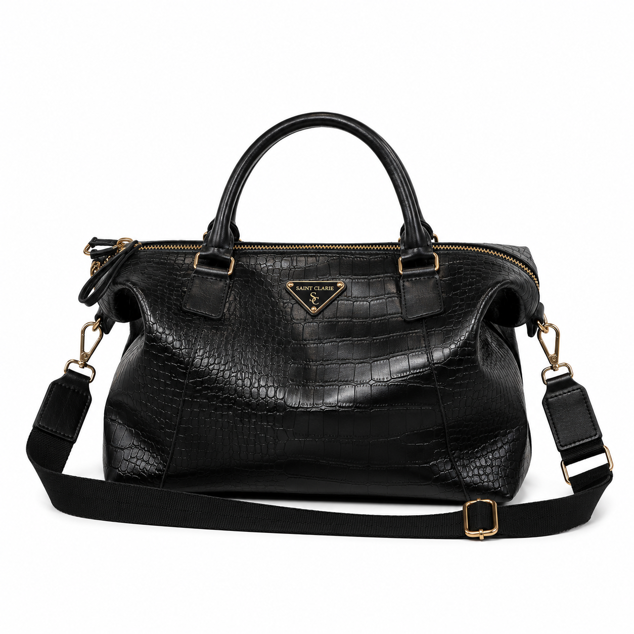 Bolsa Grande de Couro Croco Lauren