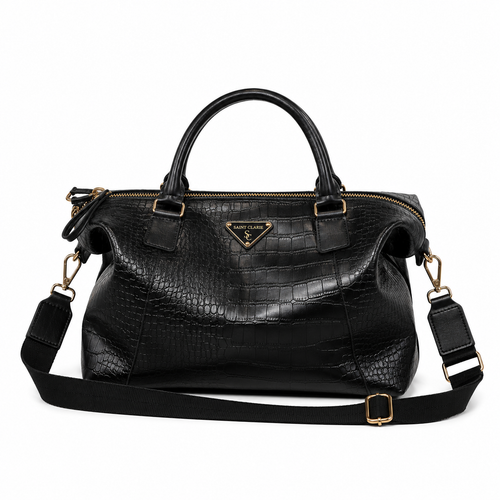 Bolsa Grande de Couro Croco Lauren