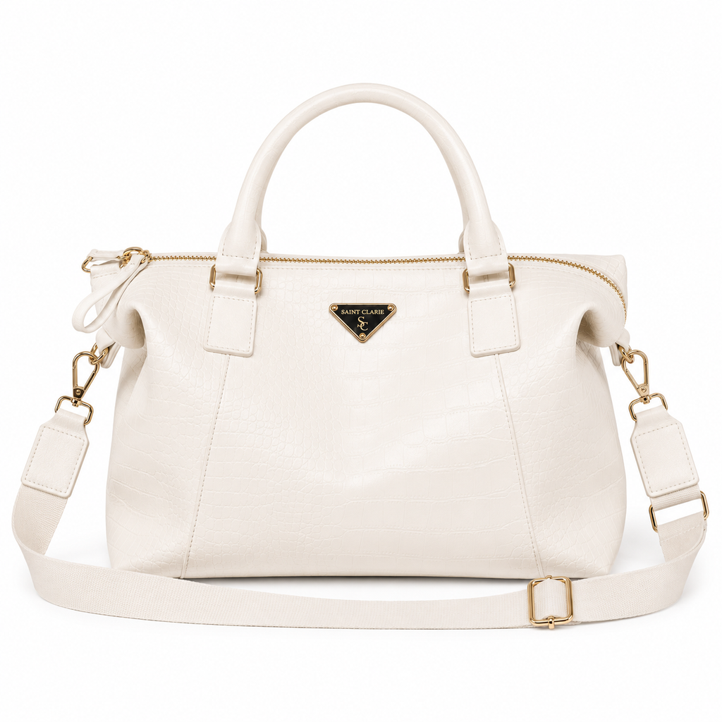 Bolsa Grande de Couro Croco Lauren