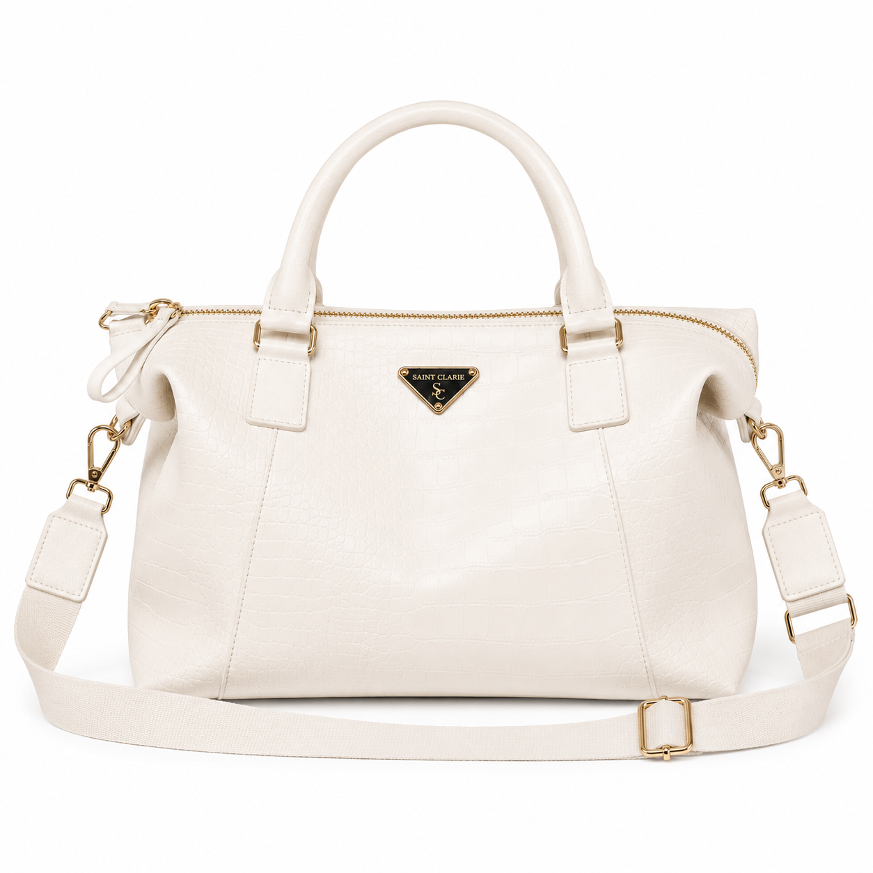 Bolsa Grande de Couro Croco Lauren