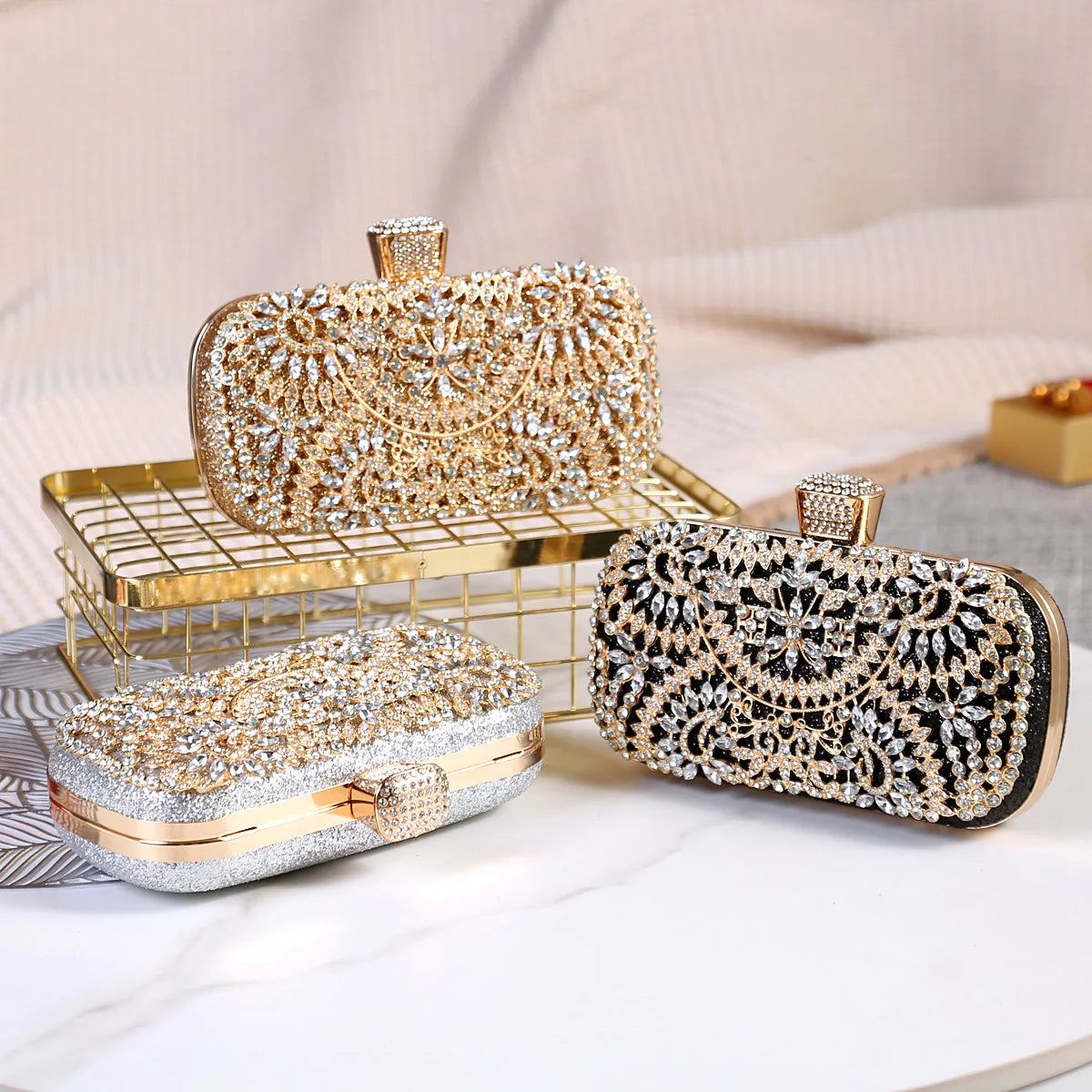 Bolsa Feminina Clutch Diamante