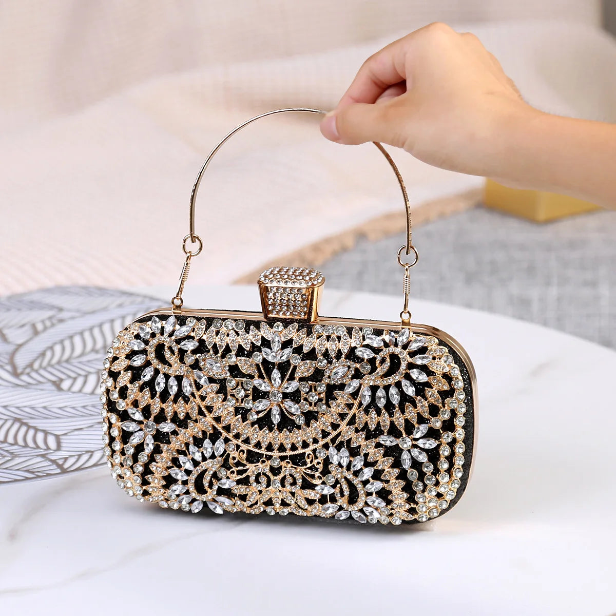 Bolsa Feminina Clutch Diamante