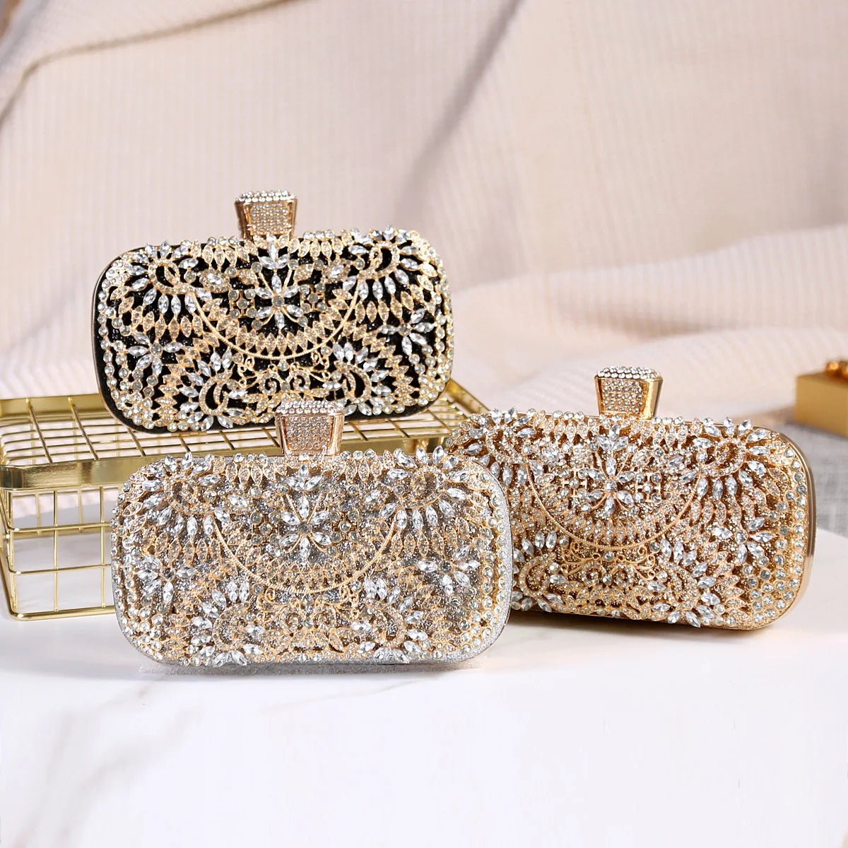 Bolsa Feminina Clutch Diamante